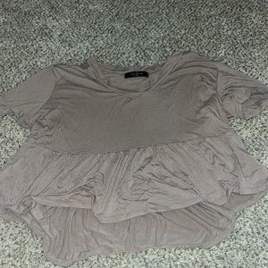 ruffled light pink shirt size S